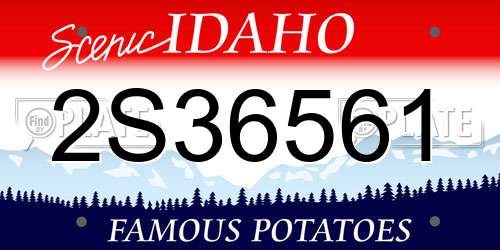 2S36561 Idaho License Plate