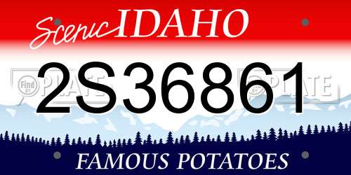2S36861 Idaho License Plate