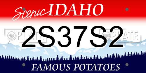 2S37S2 Idaho License Plate
