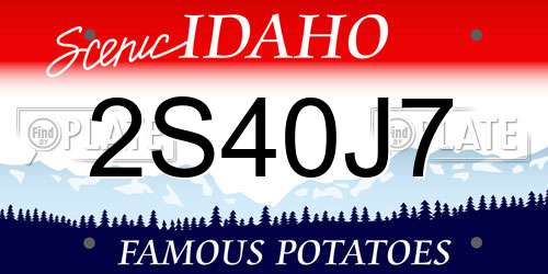 2S40J7 Idaho License Plate