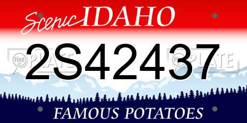 2S42437 Idaho License Plate