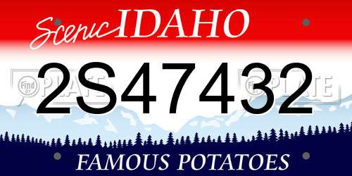 2S47432 Idaho License Plate