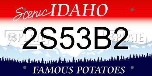 2S53B2 Idaho License Plate