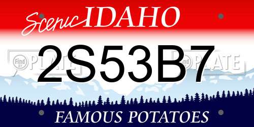 2S53B7 Idaho License Plate
