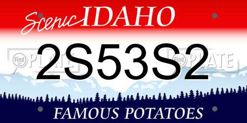 2S53S2 Idaho License Plate