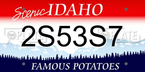 2S53S7 Idaho License Plate