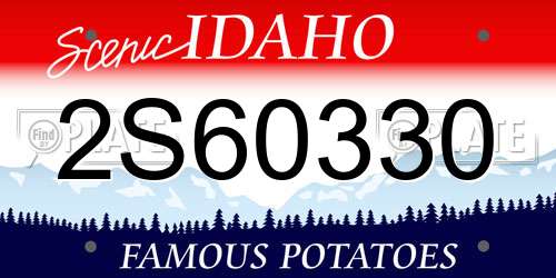 2S60330 Idaho License Plate