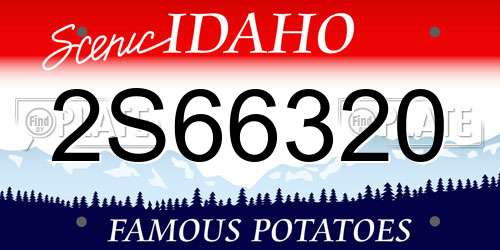 2S66320 Idaho License Plate