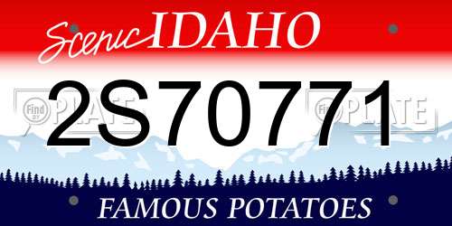 2S70771 Idaho License Plate