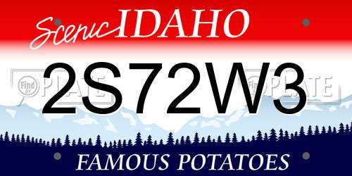 2S72W3 Idaho License Plate