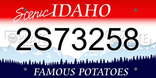 2S73258 Idaho License Plate