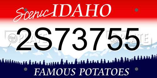 2S73755 Idaho License Plate