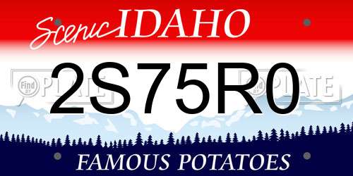 2S75R0 Idaho License Plate