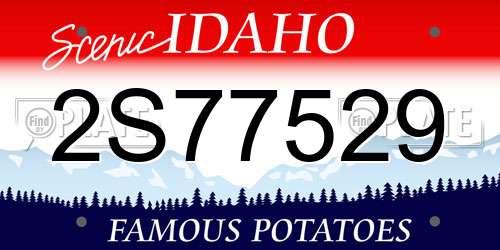 2S77529 Idaho License Plate