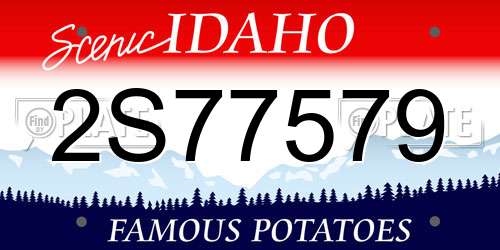 2S77579 Idaho License Plate