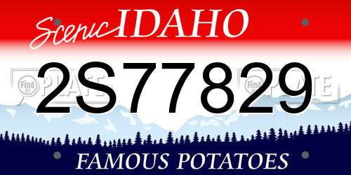 2S77829 Idaho License Plate