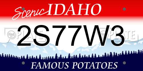 2S77W3 Idaho License Plate