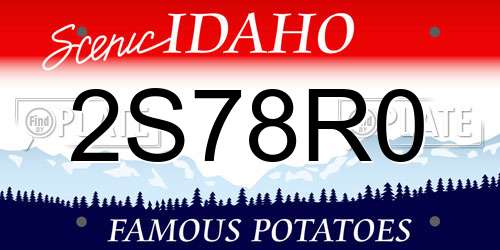 2S78R0 Idaho License Plate