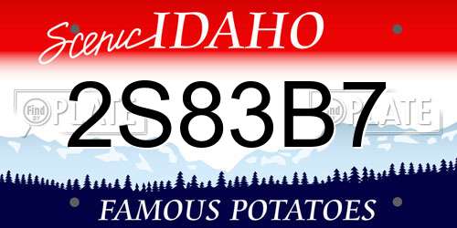 2S83B7 Idaho License Plate