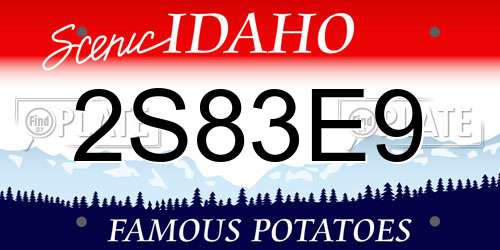 2S83E9 Idaho License Plate