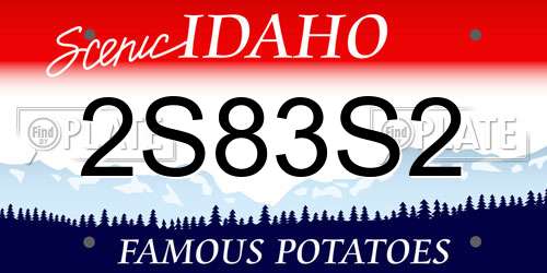 2S83S2 Idaho License Plate