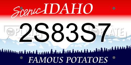 2S83S7 Idaho License Plate