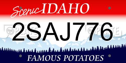 2SAJ776 Idaho License Plate