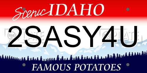 2SASY4U Idaho License Plate