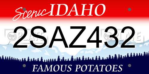 2SAZ432 Idaho License Plate