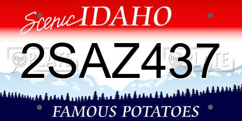 2SAZ437 Idaho License Plate