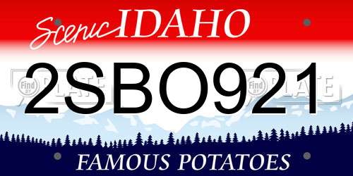 2SBO921 Idaho License Plate