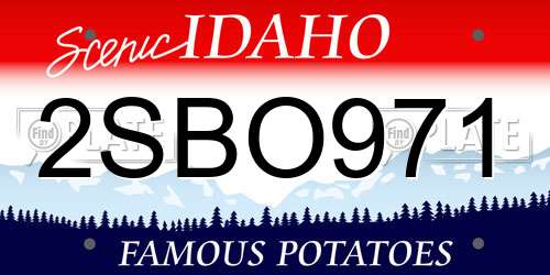 2SBO971 Idaho License Plate