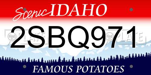 2SBQ971 Idaho License Plate