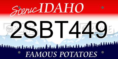2SBT449 Idaho License Plate