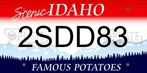 2SDD83 Idaho License Plate