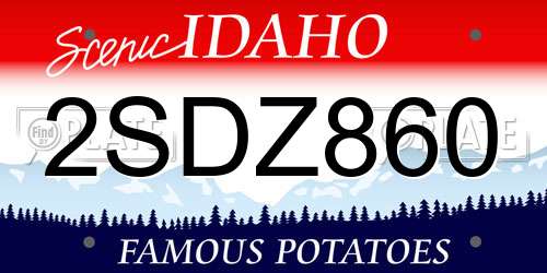 2SDZ860 Idaho License Plate