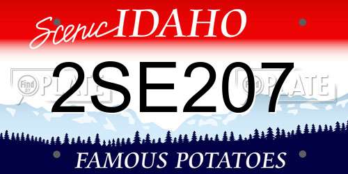 2SE207 Idaho License Plate