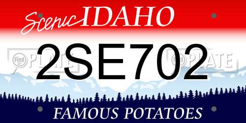 2SE702 Idaho License Plate
