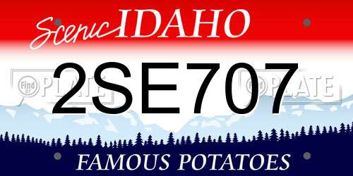 2SE707 Idaho License Plate
