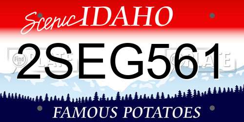 2SEG561 Idaho License Plate