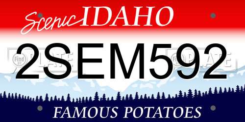 2SEM592 Idaho License Plate