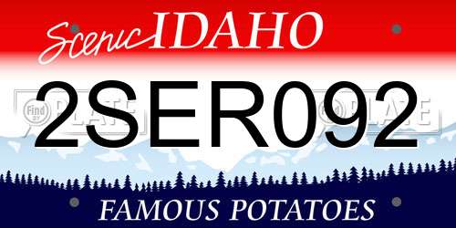 2SER092 Idaho License Plate