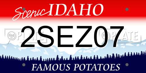 2SEZ07 Idaho License Plate