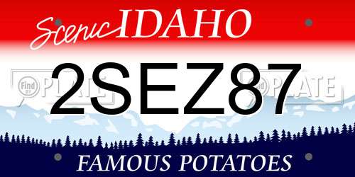 2SEZ87 Idaho License Plate