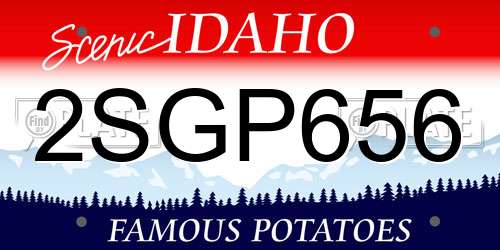 2SGP656 Idaho License Plate