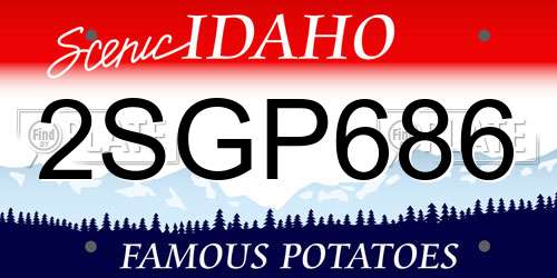 2SGP686 Idaho License Plate