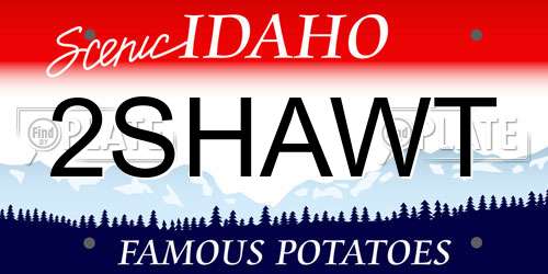 2SHAWT Idaho License Plate