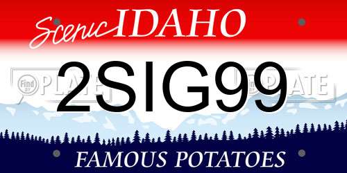 2SIG99 Idaho License Plate