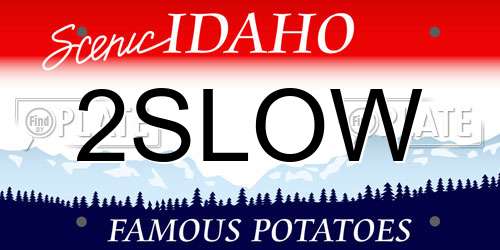 2SLOW Idaho License Plate