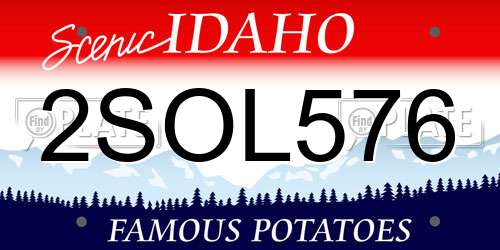 2SOL576 Idaho License Plate